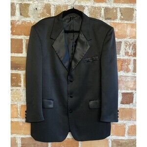 Gino Cappeli Black Long Sleeve Tuxedo Blazer Formal Jacket Men’s size 44R